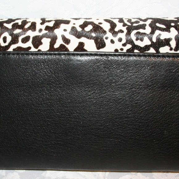 MICHAEL KORS ROBIN CLUTCH WHITE/BLACK LEATHER - Picture 3 of 5